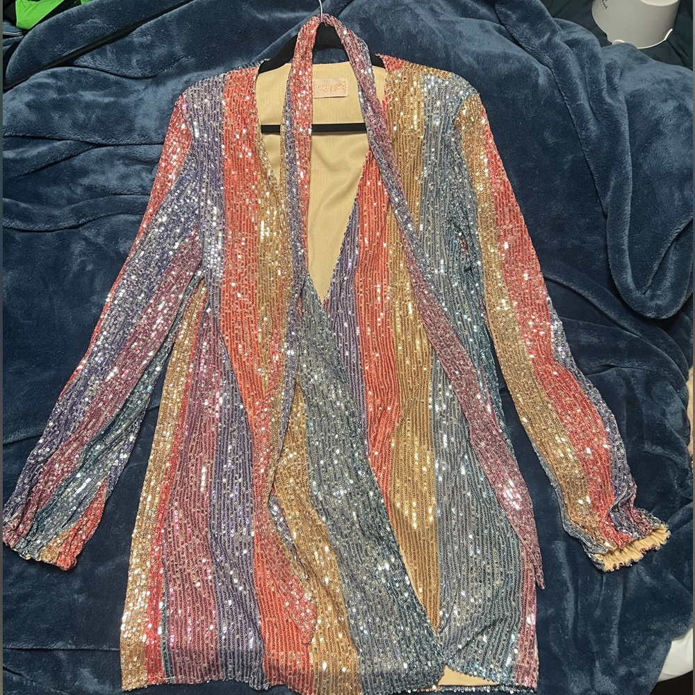 Club London sequin wrap dress